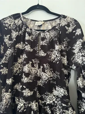 Universal Thread 100% Cotton Brown White Corduroy Long Sleeve Mini Dress Medium thumbnail 3