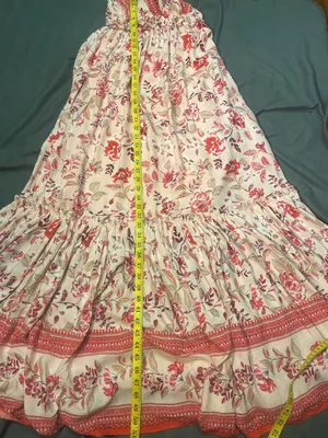 Blue Rain Pink Floral Maxi Dress Size S thumbnail 8