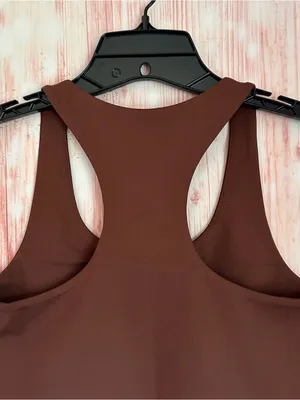 Girlfriend Collective Cafe Brown Paloma Racerback Sports Bra Style 1002 Sz M thumbnail 10