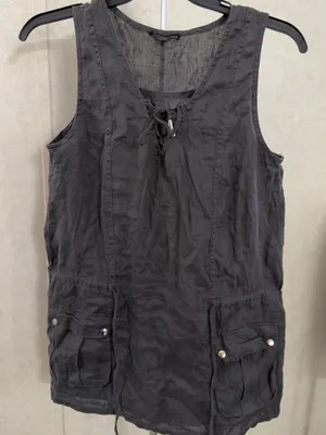 Twenty One Black Sleeveless Lace-Up Drawstring Romper thumbnail 4