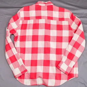 Pact Organic Cotton Mila Flannel Shirt Women M Red White Gingham Plaid Button Up thumbnail 4