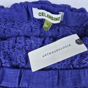 Anthropologie NWT Celadine Strapless‎ Popcorn Midi Dress Smocked Blue Size Small thumbnail 5