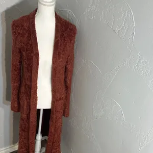 Free People Rust Long Cardigan thumbnail 3