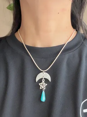 Handmade grunge y2k cute star swirl celestial necklace💫🌀 thumbnail 5