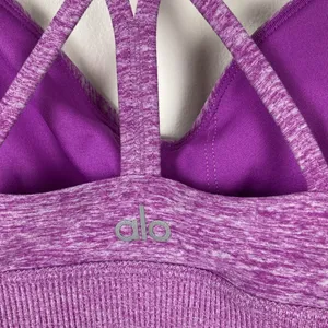 Alo Yoga Alosoft Lavish Sports Bra Strappy Women’s Size Small Purple Active Soft thumbnail 6