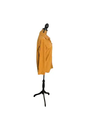 Berkley Jensen Women M Mustard Corduroy Shacket Overshirt Button Up Fall thumbnail 2