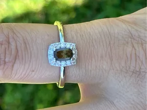 Color Changing Garnet Moissanite Ring Size 9 Silver thumbnail 1