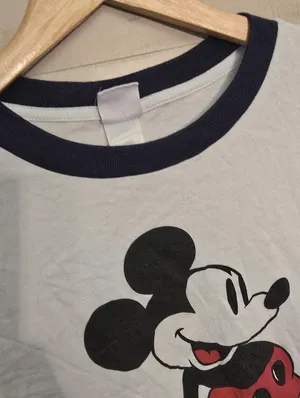 {XL} Disney Mickey Mouse Ringer Style Tee Navy Blue Trim thumbnail 3