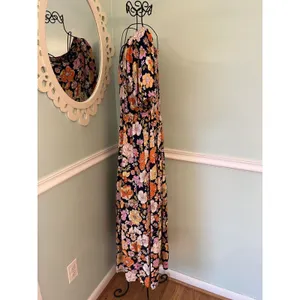 Harlow & Rose Floral Multicolor Polyester Round Neck Short Sleeve Maxi‎ Dress S thumbnail 6