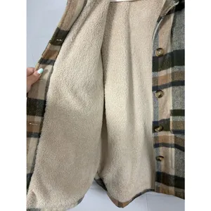 American Eagle Plaid Shacket Faux Fur Sherpa Lined Button Down Medium Jacket thumbnail 10