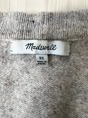MADEWELL Women Speckled Brown Maysfield Cardigan Grandpa Sweater Merino Wool XS thumbnail 9