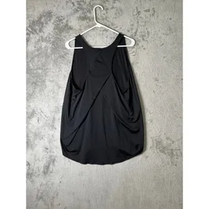 Lululemon Essential Tank Pleated Jersey Black Sleeveless Athletic Top Size‎ 14 thumbnail 3