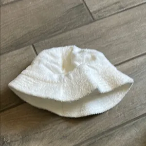 Butter White Terry Cloth Hat with Pink Logo thumbnail 3