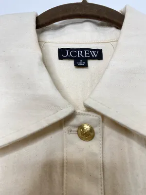 J.Crew Ecru Denim Cropped Button Up thumbnail 4