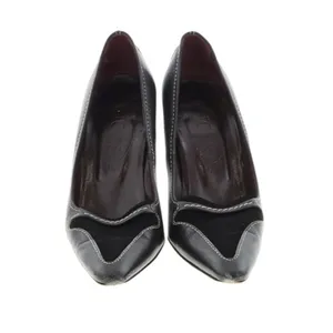 Tods Black Leather Pointed Toe Heels Pumps Women 6.5 Kitten Heel Luxury Designer thumbnail 2