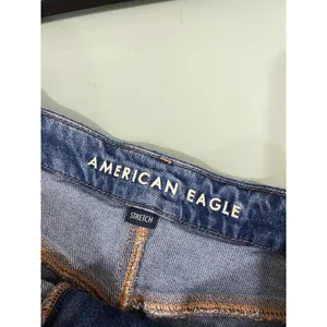 American Eagle High‎ Rise Denim Shorts Frayed Hem Blue Jean Shorts Size 12 thumbnail 7