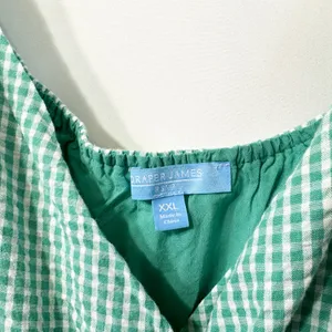 Draper James XXL Dress‎ Green Gingham Surplice Cotton Puff Sleeve Tiered 1827 thumbnail 9