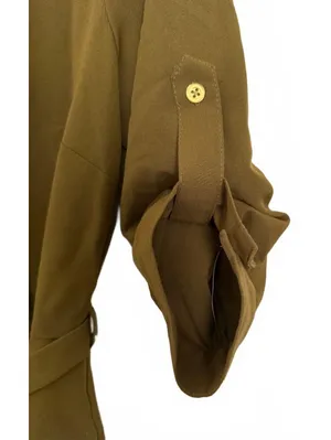 Sharagano NEW Women's Shirt Dress Size 6 Olive Green Classic City Office Preppy thumbnail 5