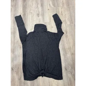 WE THE FREE Charcoal Grey Turtleneck Open Back/Tie back‎ Long Sleeve Size Large thumbnail 3