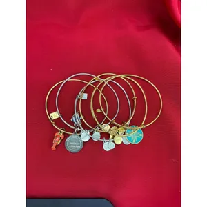 Alex and Ani Bangle Bracelet Lot 6pc‎ Nautical Lobster Fish Anchor Gold Silver thumbnail 13