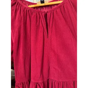 Universal Thread Burgundy Corduroy Long Sleeve Babydoll Mini Dress XL‎ Pockets thumbnail 8