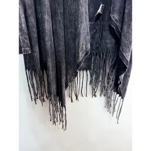 Vocal Cardigan Western Aztec Studded Fringe Women's Small Black Boho Biker USA thumbnail 6