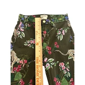 L'AGENCE Margot High Rise Skinny Jeans Guepard Floral Moss Green Cheetah Size 26 thumbnail 10