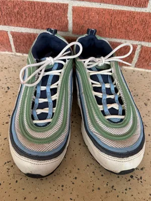 2008 Nike Air Max 97 Womens Size 8.5 green‎ blue grey color sneaker shoes thumbnail 5