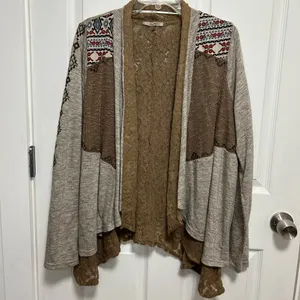 Miss Me Bohemian Patchwork Open Front Cardigan thumbnail 2