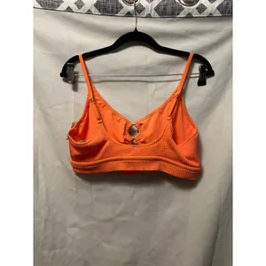 NWT Aerie Crinkle Scoop Cutout Bikini Top Size XXL Orange thumbnail 5