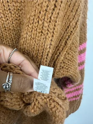 Aerie Brown And Pink Cable Knit Sweater Size XS Boho New With Tags thumbnail 5