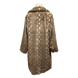 Badgley Mischka Faux Fur Coat with Snake Print Size Medium thumbnail 4
