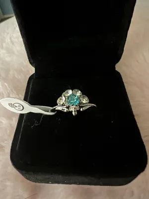 Women’s Gorgeous Silver Plated CZ Rhinestone Ring Size 19/10 US thumbnail 2