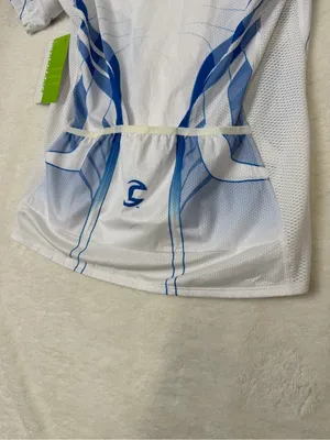 Cannondale Cycling Jersey Energy LE Zip Up Top White Blue Womens Size Large NWT thumbnail 7