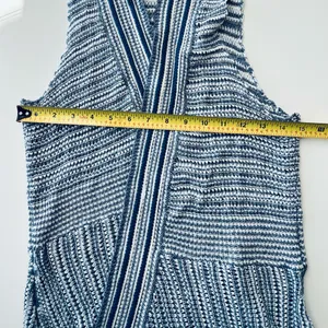 Ariat women blue Western Sweater Vest open front sleeveless Cardigan duster S thumbnail 5