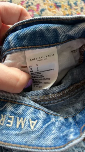 American Eagle Distressed Mom Jean Denim Shorts thumbnail 4