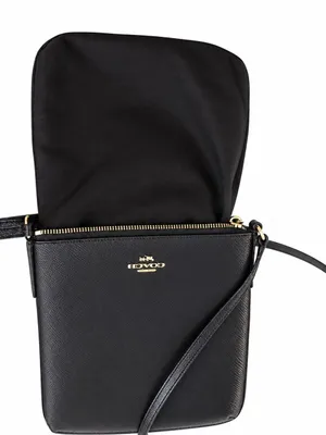 Coach Crossgrain Leather North South Crossbody Messanger Bag Black thumbnail 5