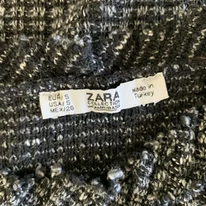Zara Knit Top Small Gray Black Short Sleeve Stretch Y2K Preppy Chic thumbnail 6
