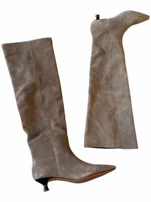 NEW ALDO Pull On Suede Kitten Heel Boot Gray SZ-5 Kitten Heel thumbnail 6