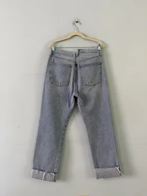 Agolde Criss Cross Straight Leg Dimension Light Wash Organic‎ Cotton Denim Jeans thumbnail 4