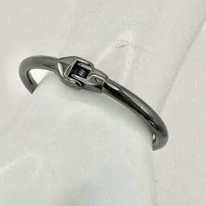 Grey rhinestone open cuff bracelet Gray thumbnail 7
