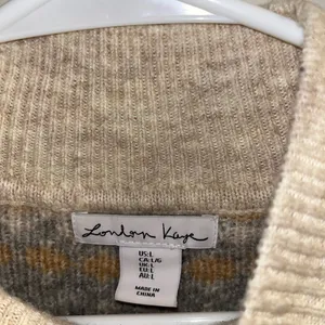London Kaye Grey Beige Print Sweater thumbnail 3
