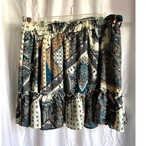 Boho Paisley Skirt Cottagecore‎ Ruffle Tiered Skirt Coastal Cowgirl Flowy XXL thumbnail 3