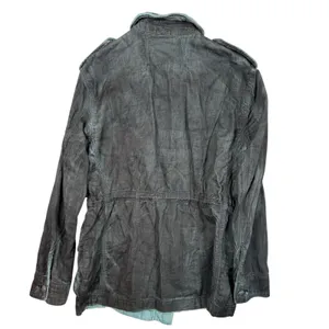Free People Military Jacket Womens XS‎ Gray Blue Double Cloth Utility Coat thumbnail 3