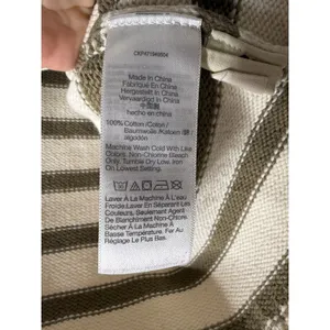 Madewell Conway roll neck pullover‎ sweater cream green stripe medium thumbnail 5