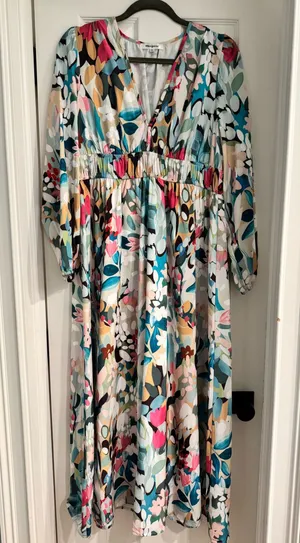 Women’s Geometric Maxi Dress Multiple Size XL thumbnail 1