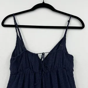 Tori Richard Silk Blend Maxi Dress 0 Navy Swiss Dot Tiered Boho Resort Romantic thumbnail 4