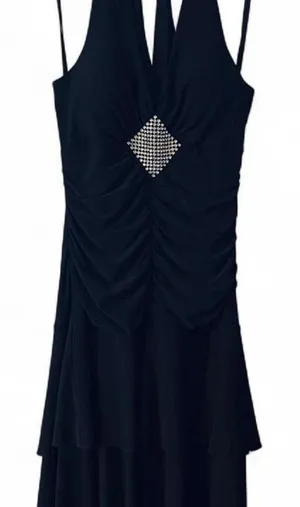 Star Vixen Y2K Black Halter Neck Rhinestone Dress thumbnail 1