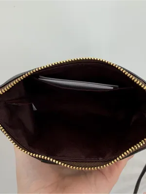 Coach corner zip wristlet nwt walnut black thumbnail 5