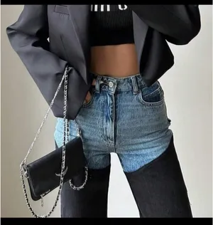 SheIn BNWT Country Concert Contrast Denim Jeans thumbnail 2